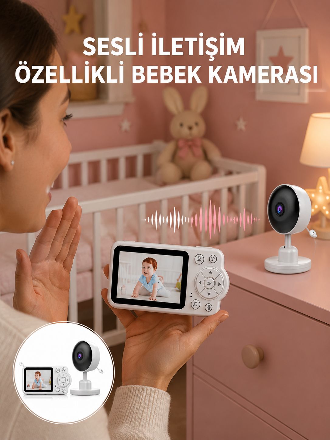 2.8 İnç Ekranlı Bebek Kamerası Gece Görüşlü ve Sesli İletişim