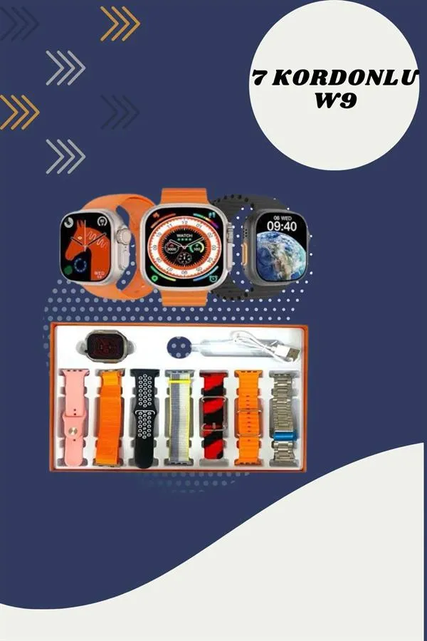 7 Kordonlu Akıllı Saat Ve Yeni Nesil Kulaklık Dokunmatik Ekran Android ve İOS Uyumlu