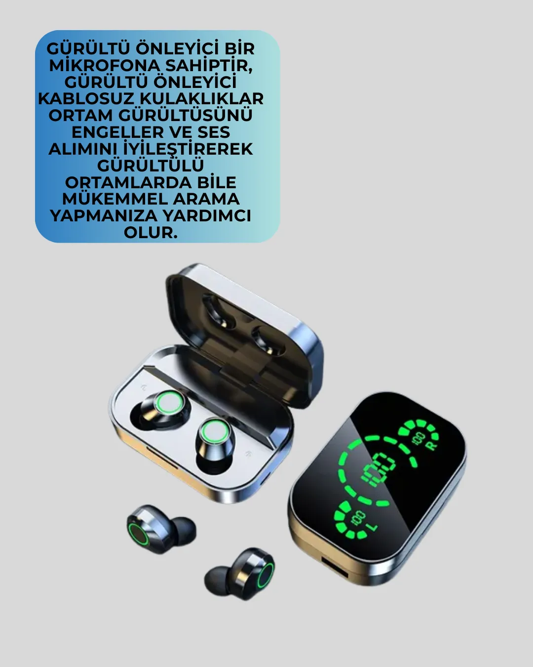 Metal Kasa Bluetooth Kulak İçi Kulaklık – Net Çağrı, Güçlü Bağlantı