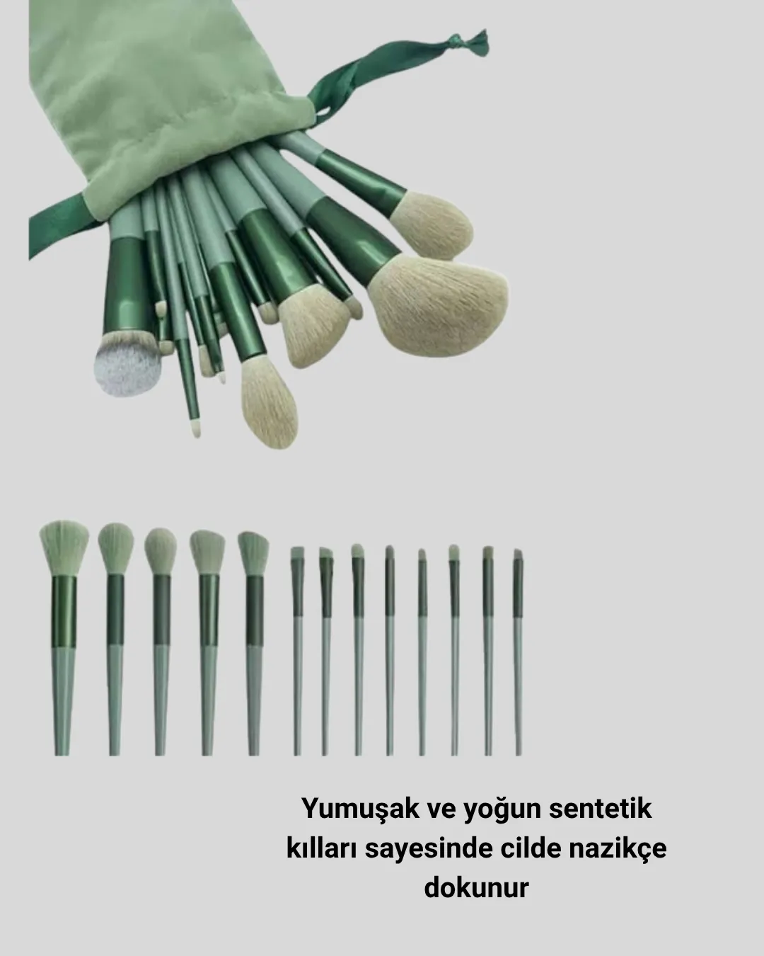 13 Parça Makyaj Fırça Seti – Ergonomik, Dökülme Yapmayan, Taşınabilir