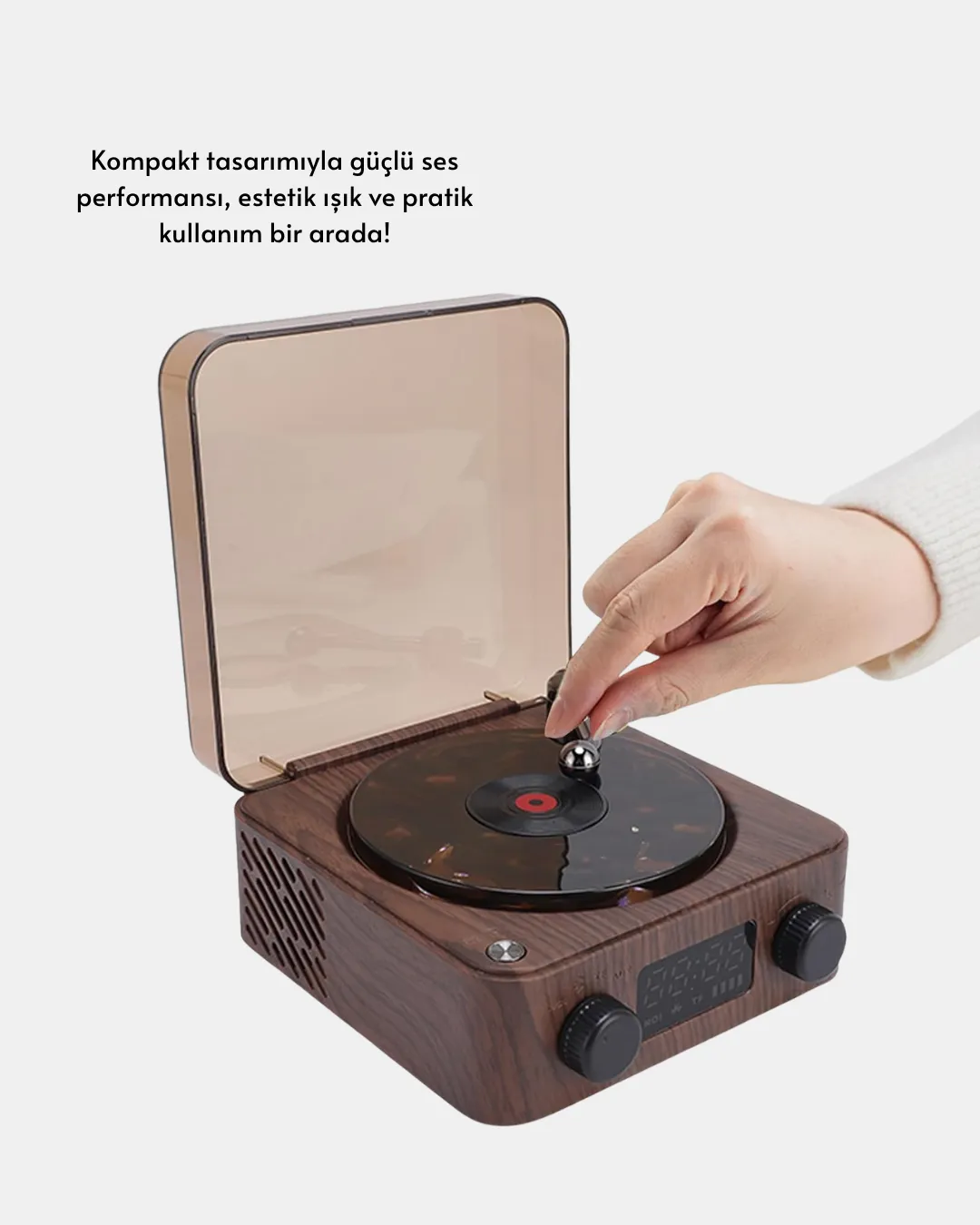 3-ü-1 Arada Bluetooth Hoparlör – Işıklı Saat ve Gece Lambası