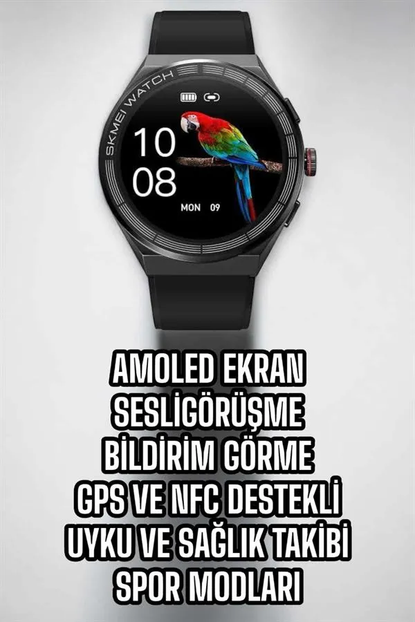 Akıllı Saat Dokunmatik Ekran Sesli Görüşme ve Bildirim Görme Sağlık Takibi