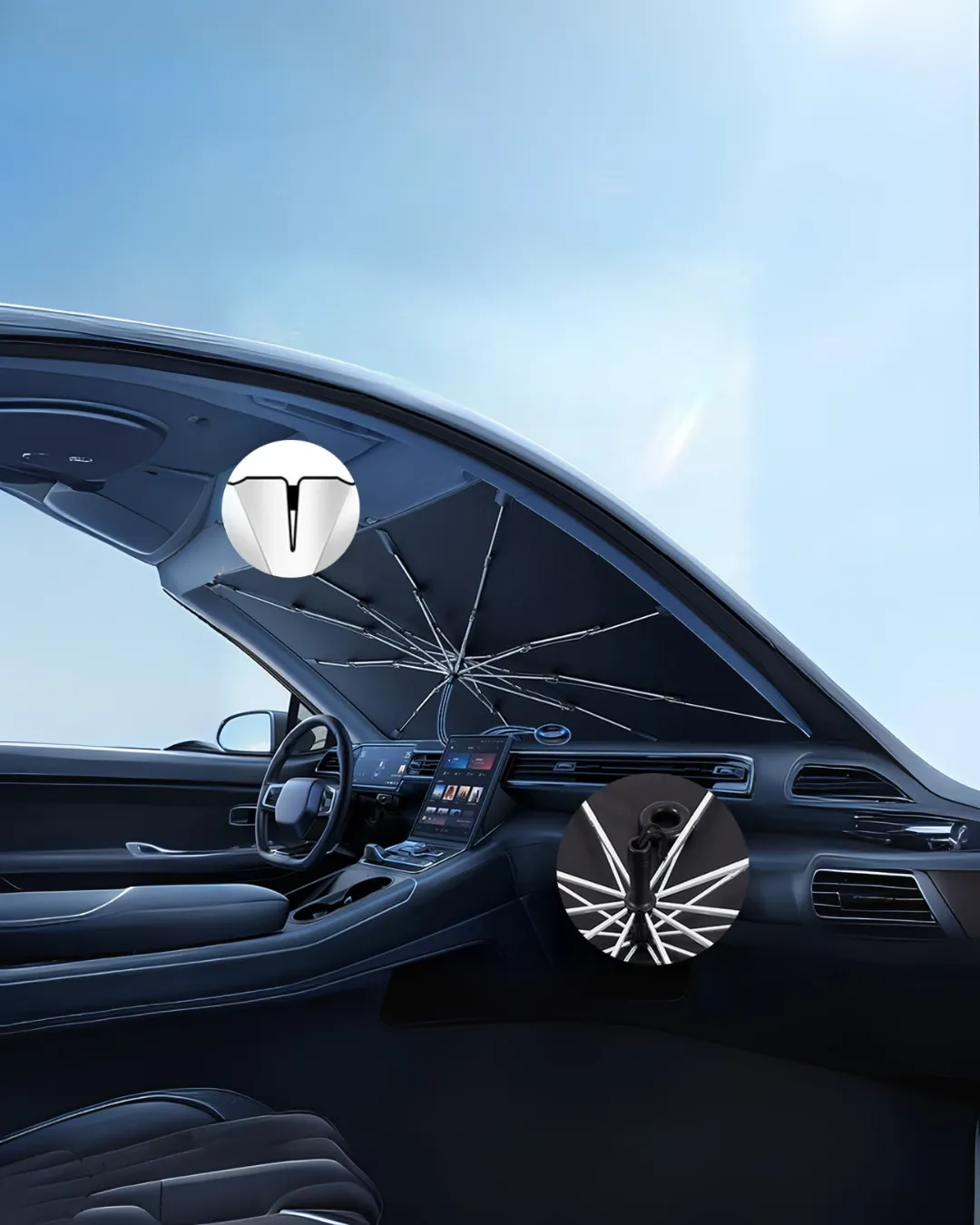 Citroen C3 Aircross, Peugeot 3008, Skoda Kamiq, Seat Ateca, Hyundai Kona Uyumlu Oto Şemsiye