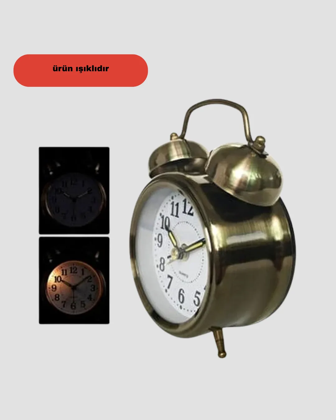 Bronz Metal Masa Saati