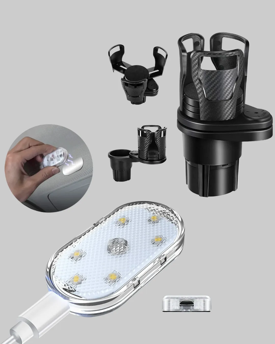 Bardak Tutucu ve Manyetik LED Ambiyans Işığı 2’li Set