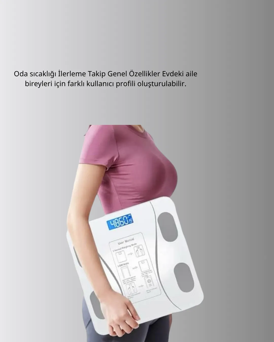 Akıllı Bluetooth Tartı – 8 Farklı Ölçüm Verisi, Otomatik Kişi Tanıma