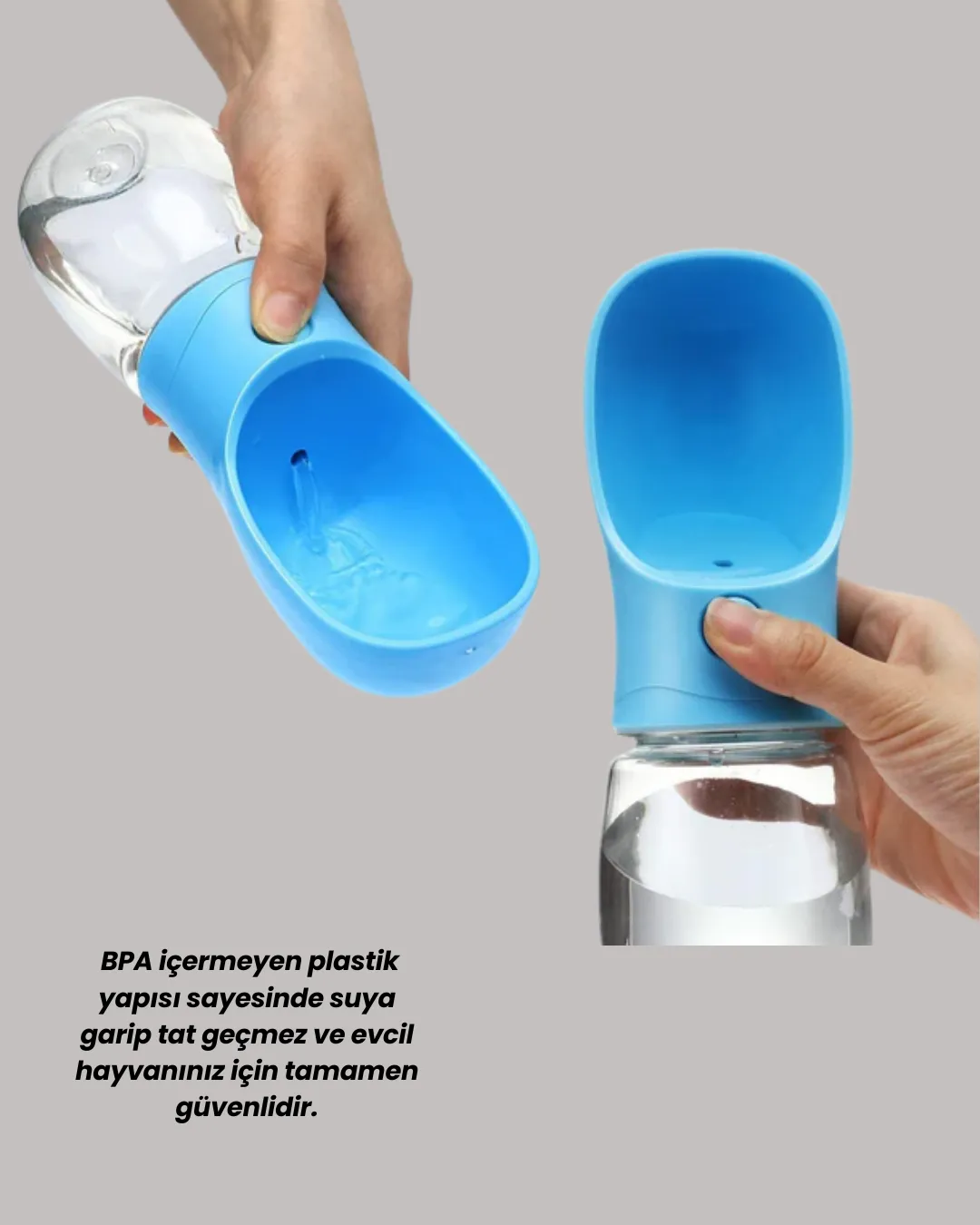 Sızdırmaz Kilit Sistemli Mama ve Su Taşıma Şişesi Gezi İçin Uygun