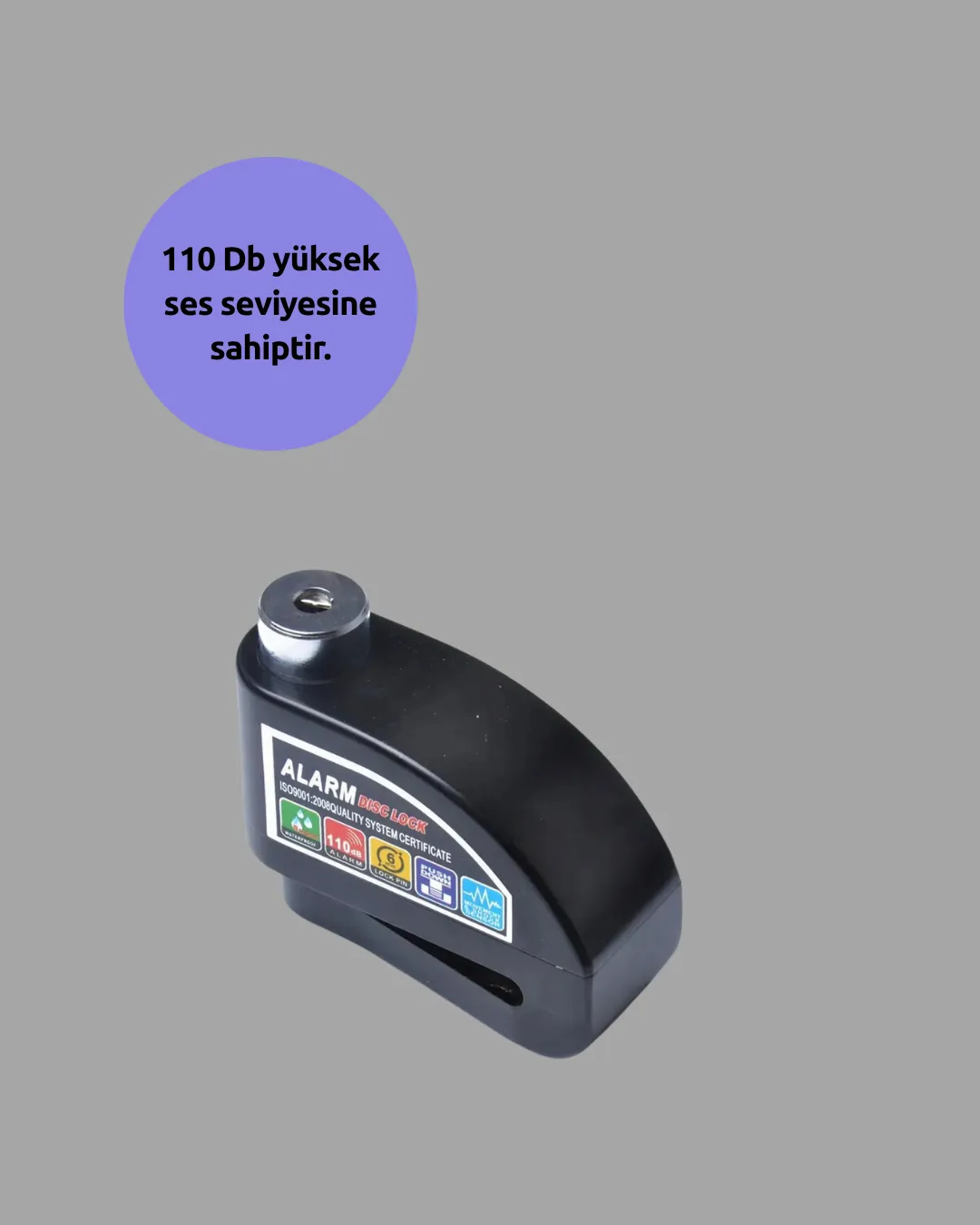 Güvenlik Sensörlü Alarmlı Disk Kilidi Motosiklet ve Bisiklet İçin