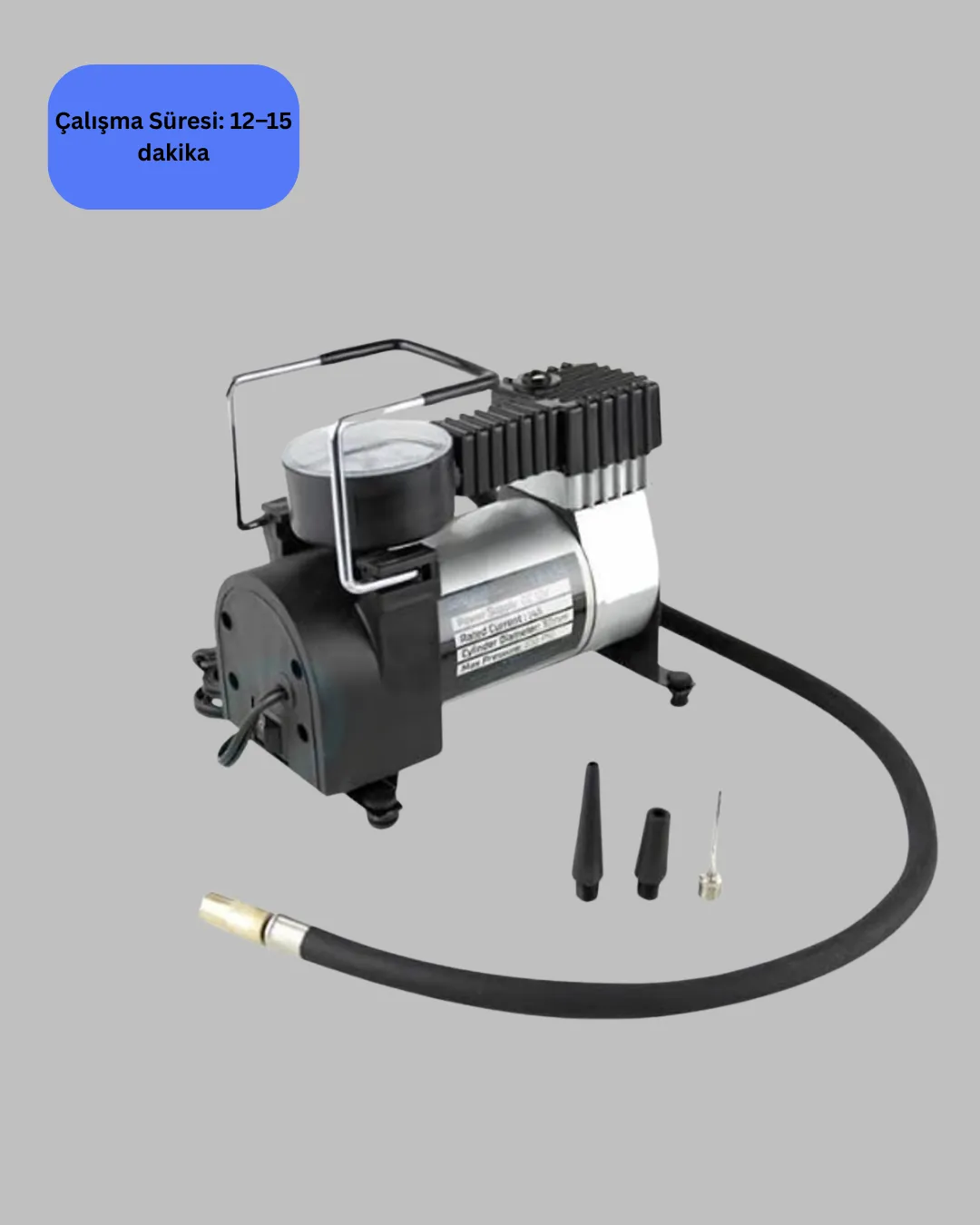 Metal Gövdeli Oto Lastik Hava Kompresörü 12V 140 PSI Hızlı Şişirme