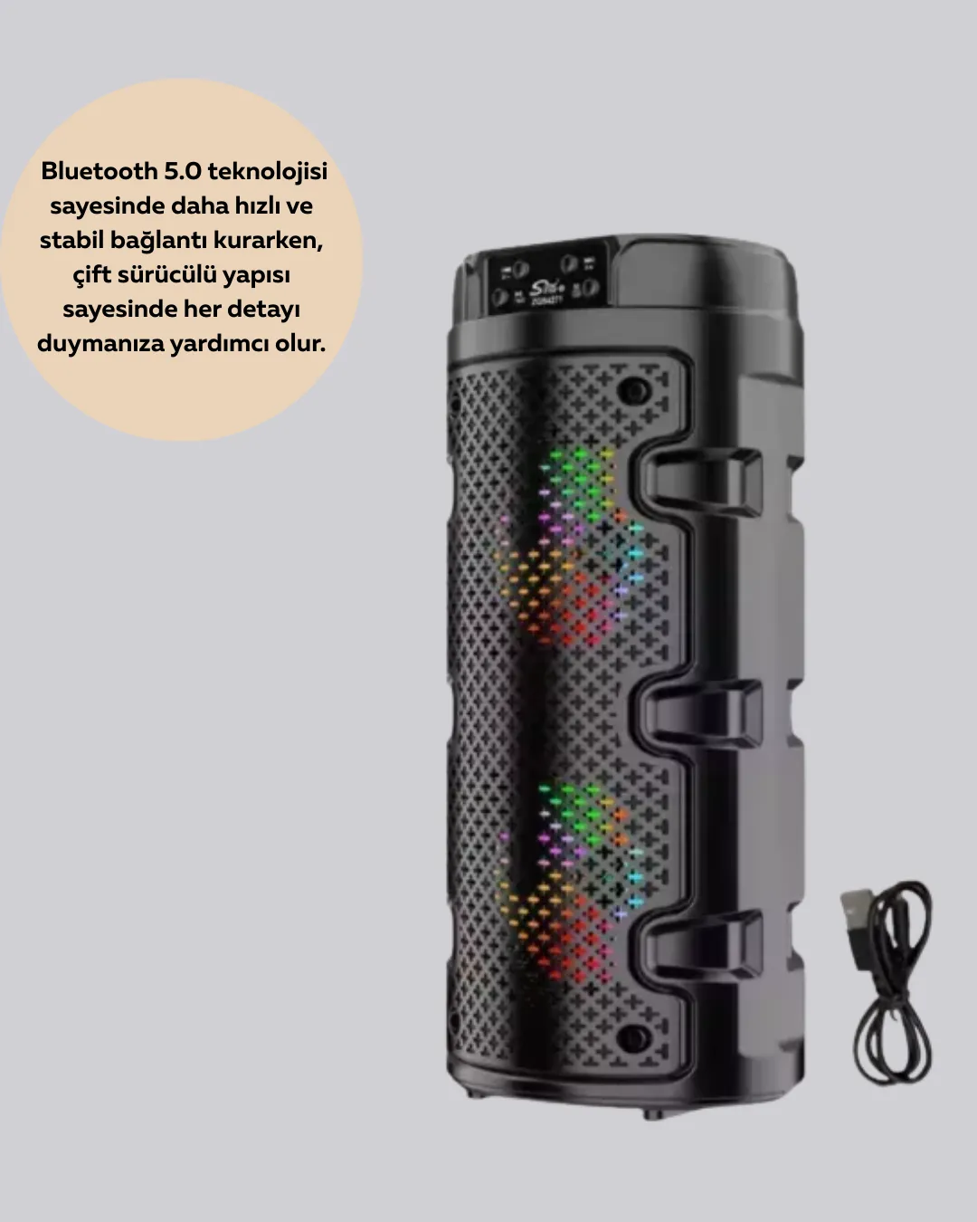Kompakt ve Şık Tasarımlı Taşınabilir Hoparlör