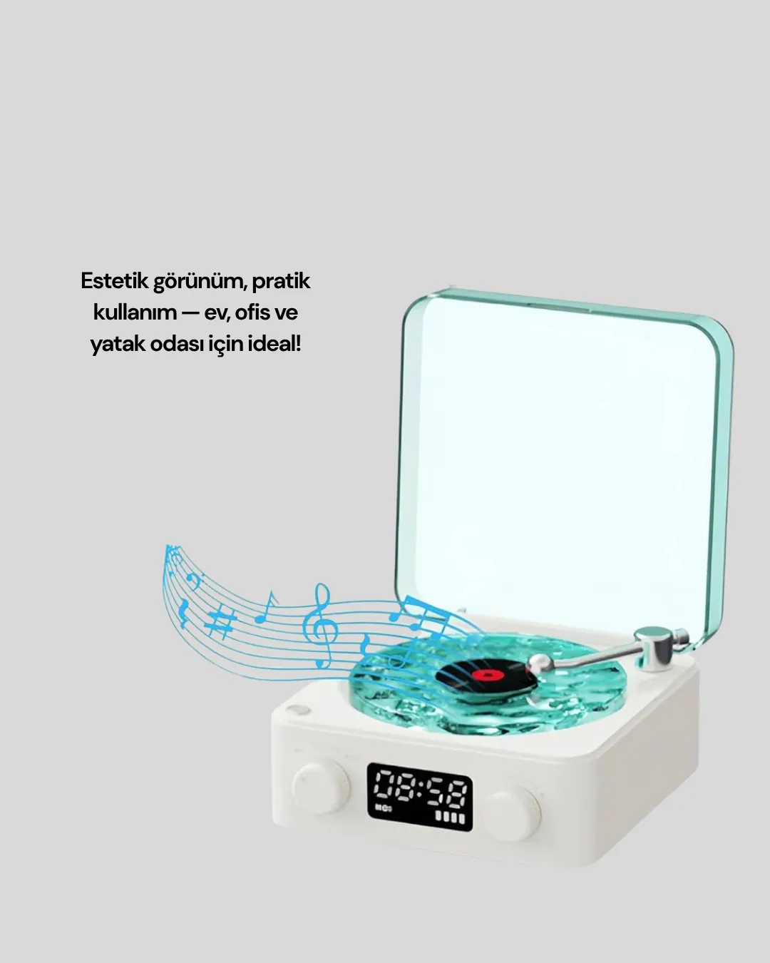 Stereo Sesli Gece Lambalı Bluetooth Hoparlör – Şık Vintage Tasarım