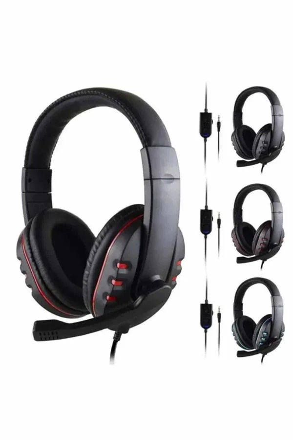Oyuncu Kulaklığı Kulak Üstü Kablolu Stereo Mikrofonlu Yumuşak Kulak Yastığı