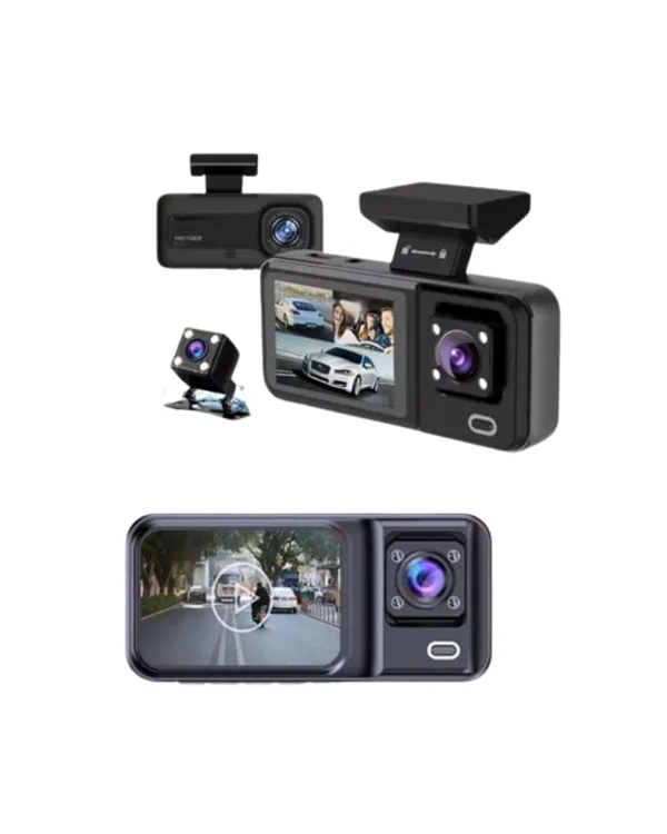 1080p Ön, 720p Arka ve İç Kamera ile %100 Kapsama – Gece Görüşlü Araç Kamerası