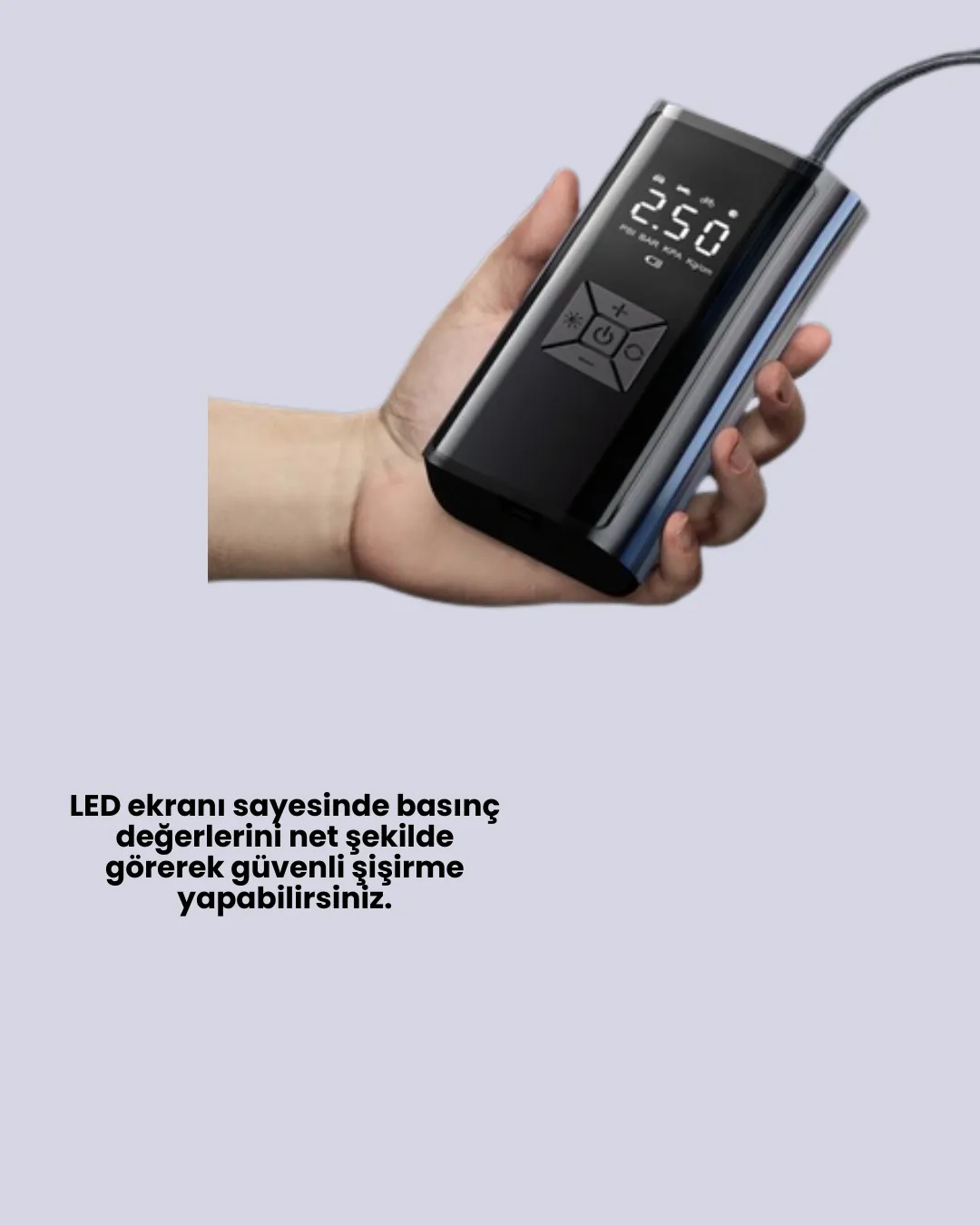 12V Uyumlu Çok İşlevli Akıllı Araç Lastik Pompası