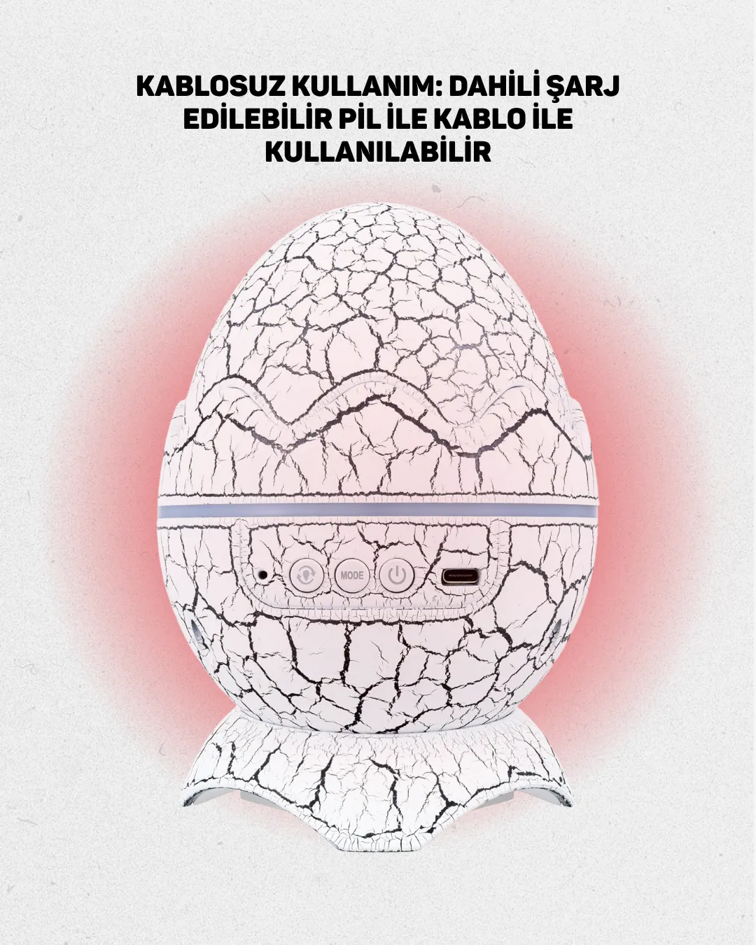 Dinozor Yumurtası Galaksi Projektör Gece Lambası 4'ü 1 Arada – Bluetooth Hoparlörlü