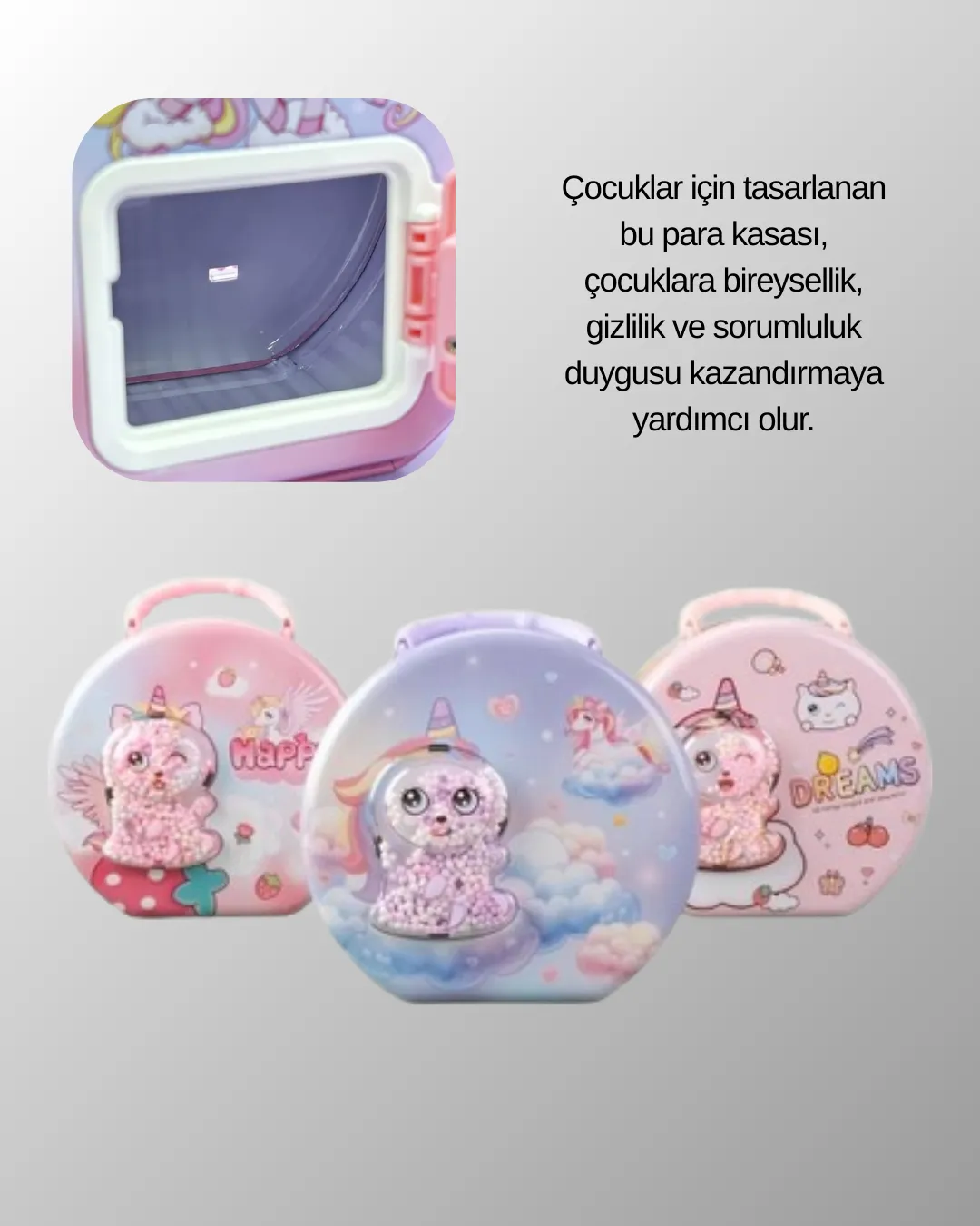 Çocuk Para Kasası Anahtarlı Güvenli Tasarruf Kutusu