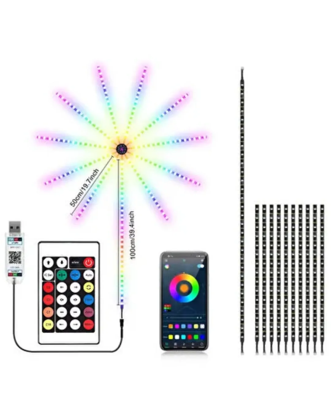 Modüler RGB LED Duvar Işığı Havai Fişek Efektli Uzaktan Kumandalı