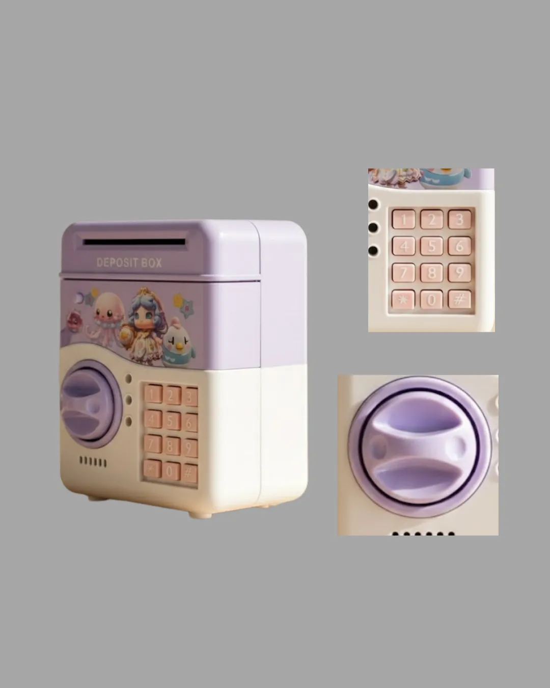 Elektronik Şifreli ATM Görünümlü Çocuk Kumbarası Mor