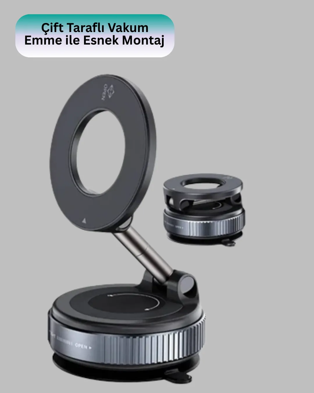 Manyetik Araç Telefon Tutucu 360 Derece Dönebilen Vakumlu Stand