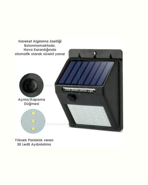 Solar Enerjili 20 LED Duvar Lambası | Hareket Sensörlü, Su Geçirmez, Kablo Gerektirmez