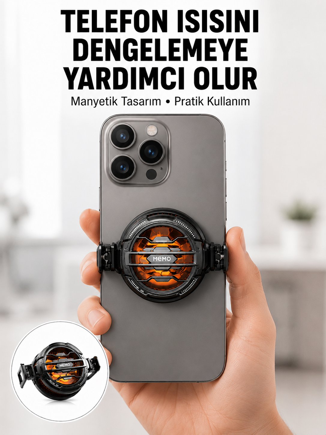 Mobil Oyunlar İçin Serinletici Telefon Fanı | Sessiz Çalışma | Geniş Kıskaçlı Tasarım