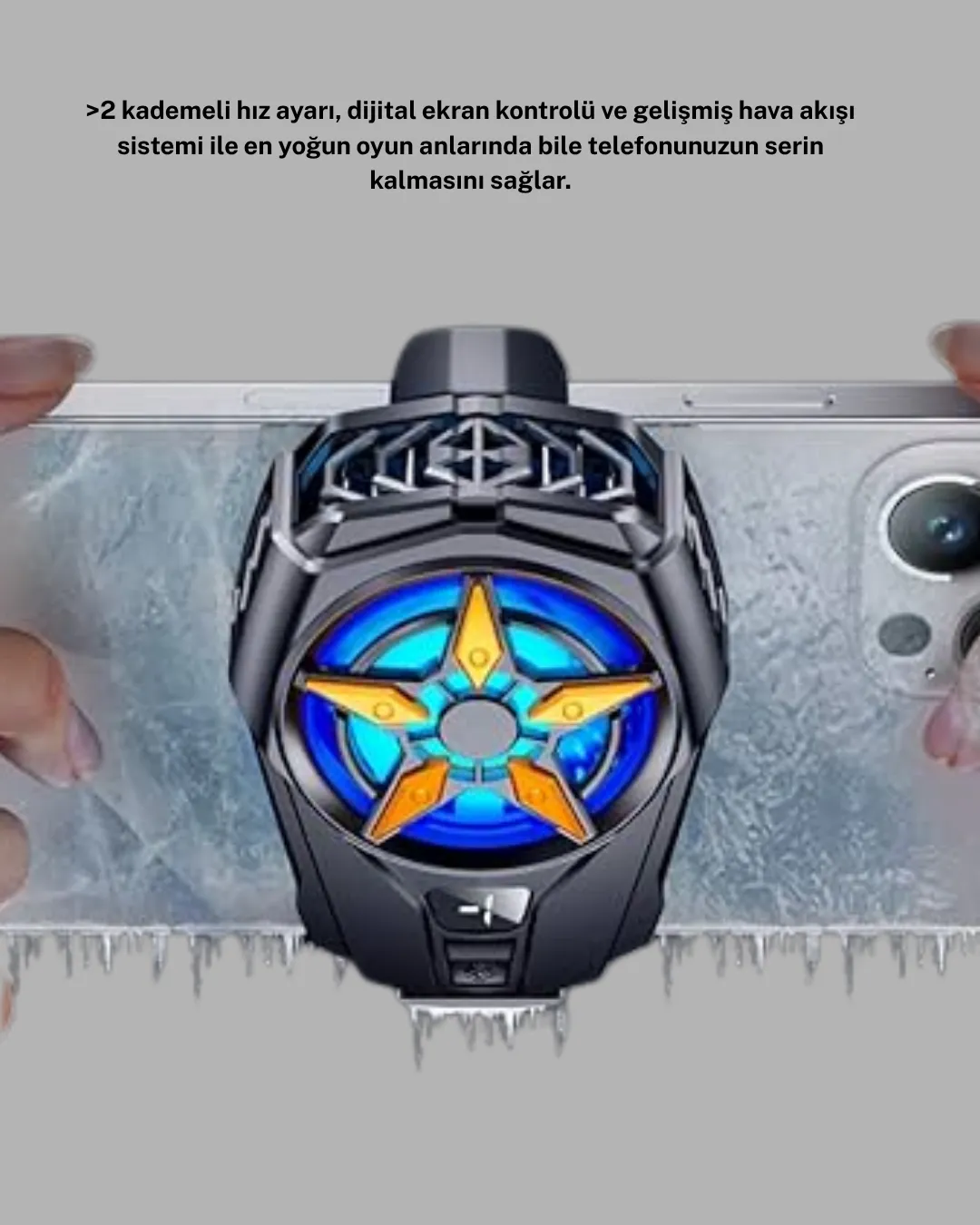 Telefon Soğutucu Radyatör Type-C Bağlantılı 2 Kademeli Dijital Kontrollü