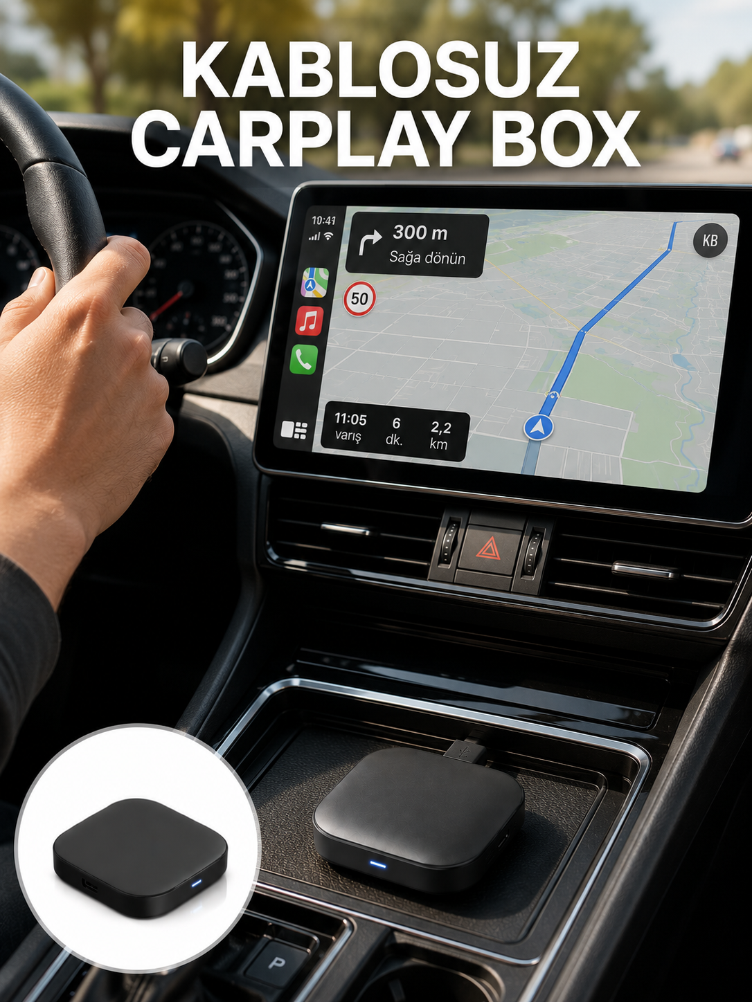 Bluetooth 5.0 Kablosuz Android Auto Araç İçi Adaptör