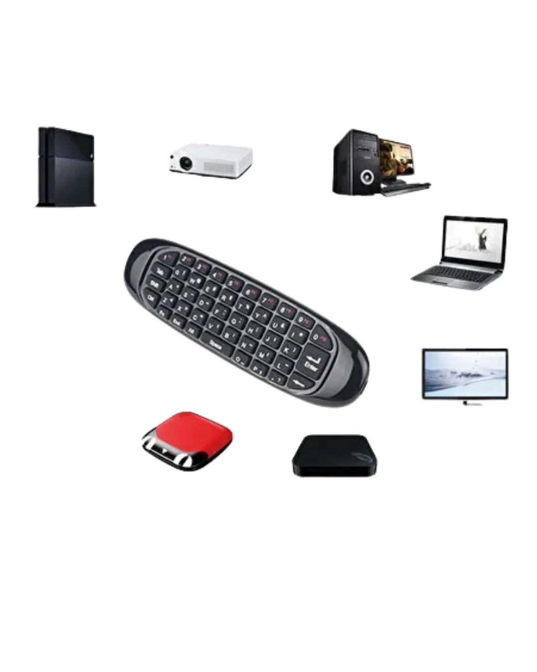 Çift Taraflı Hava Mouse Kablosuz Klavye ve Uzaktan Kumanda