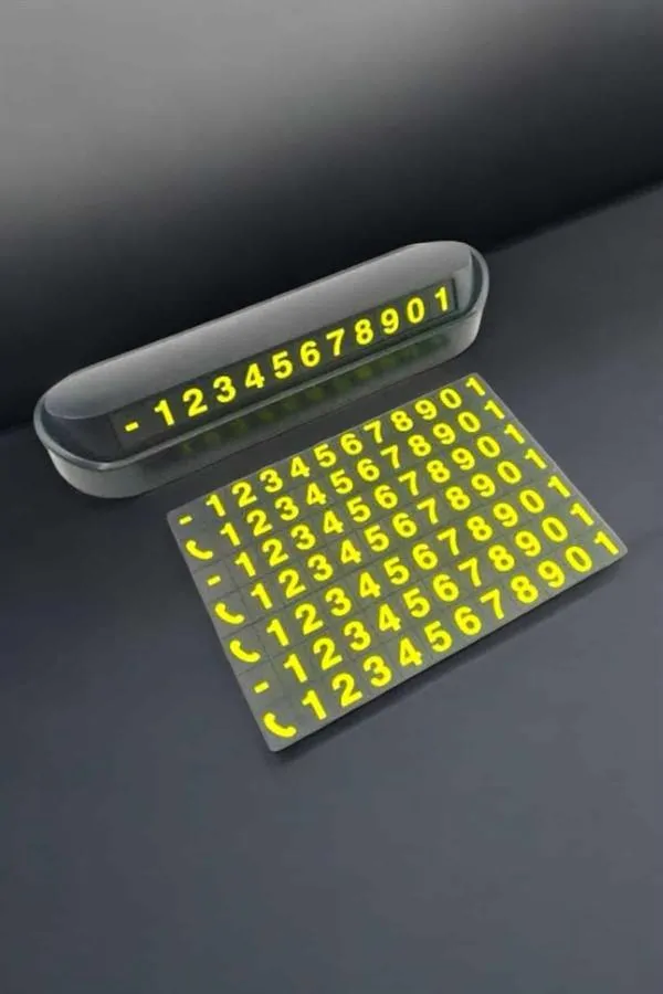 Numaralık Araç İçi Araba Araç Park Numaratör Telefon Numarası Yazma