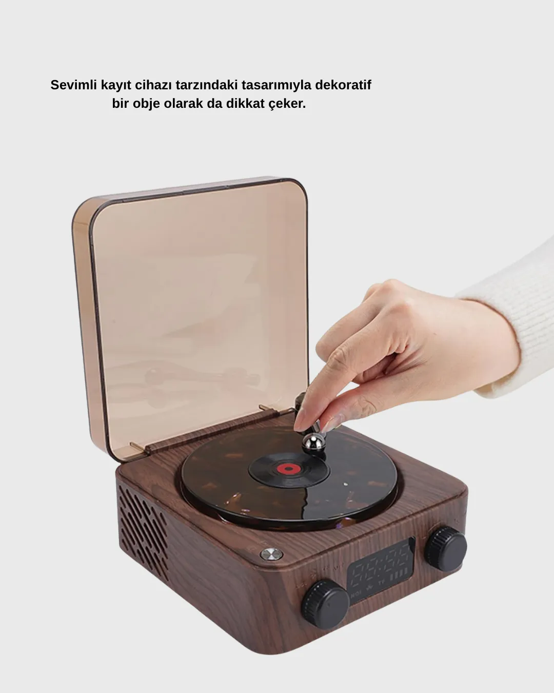 Dekoratif Gece Işığı Bluetooth Hoparlör Dijital Saat Çok Yönlü Sesli Aydınlatma