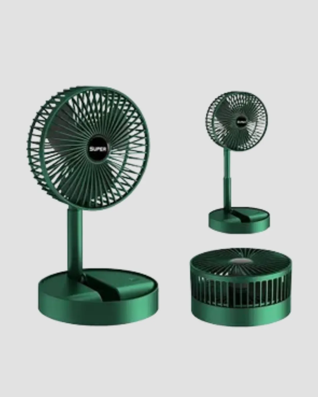 Şarjlı Katlanabilir Mini Fan – 3 Kademe Hız Ayarı, Taşınabilir Tasarım