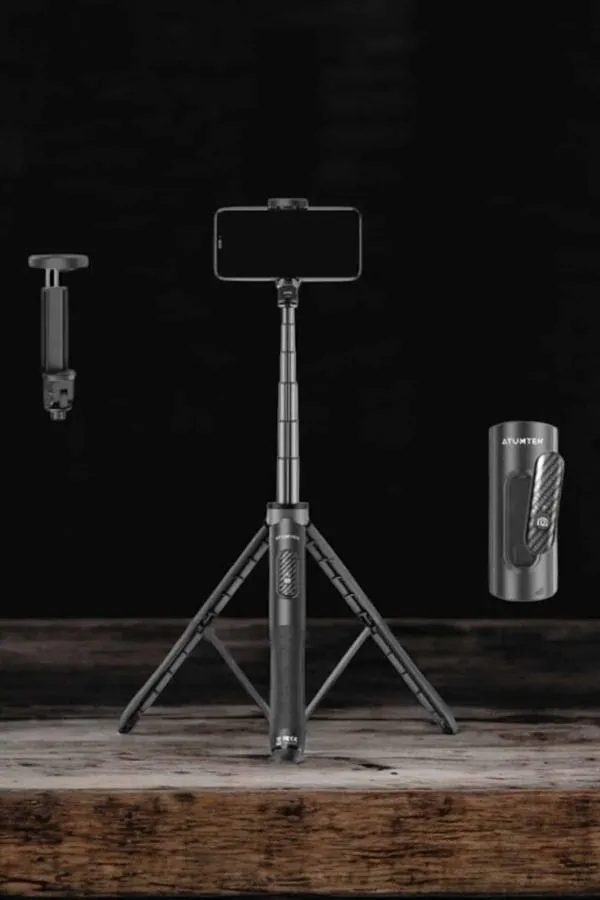 Tripod Kablosuz Bluetooth Bağlantılı Selfie Çubuğu 360 Derece Dönebilen