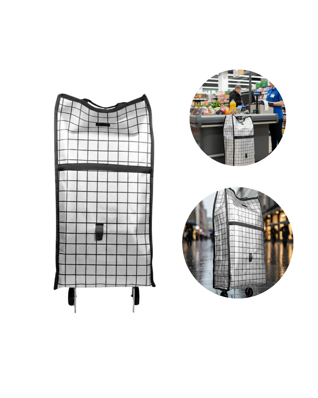 Katlanabilir Yapılı Çok Amaçlı Tekerlekli Alışveriş Çantası