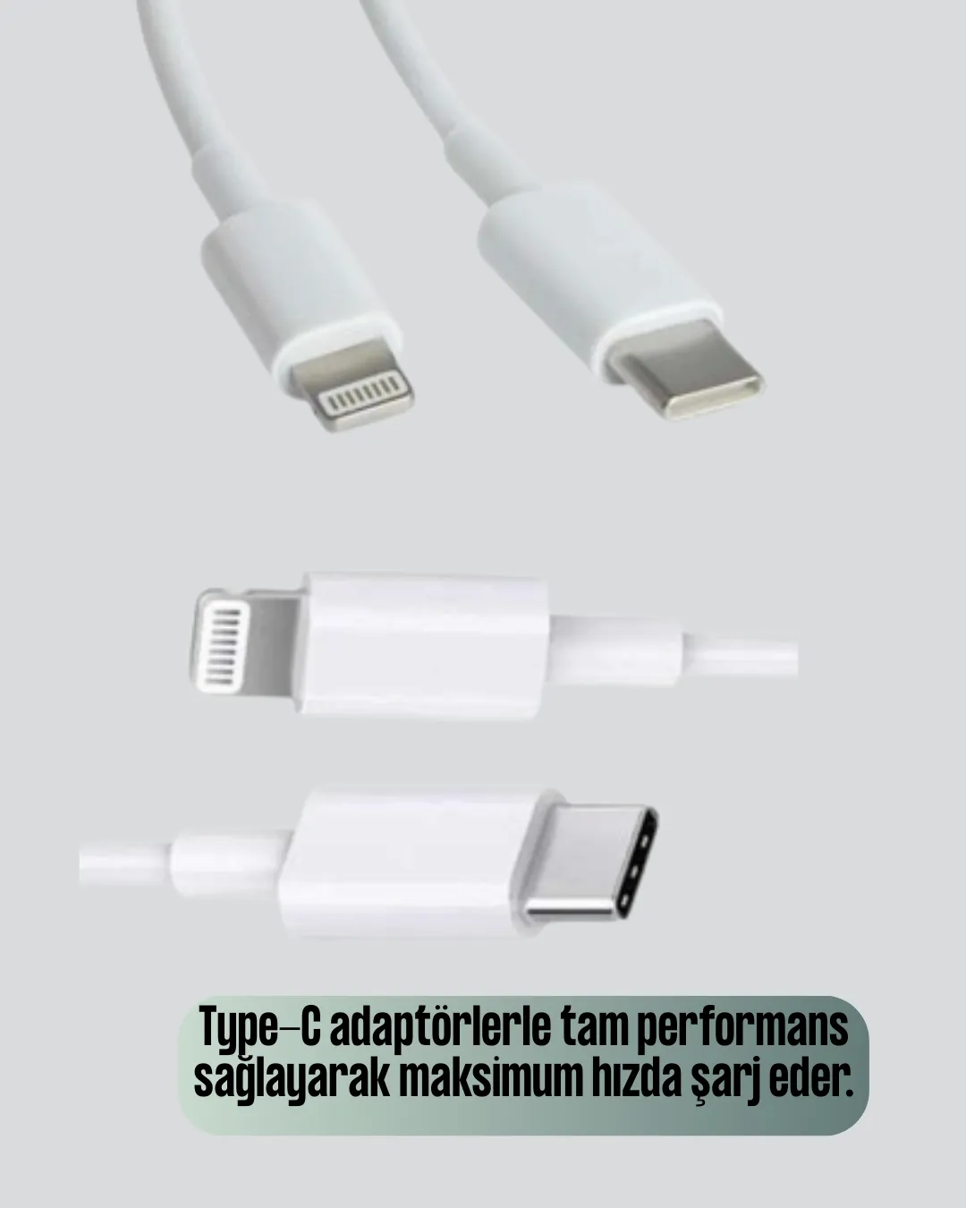 30W Type-C Lightning Hızlı Şarj Kablosu 1.2m iPhone Uyumlu