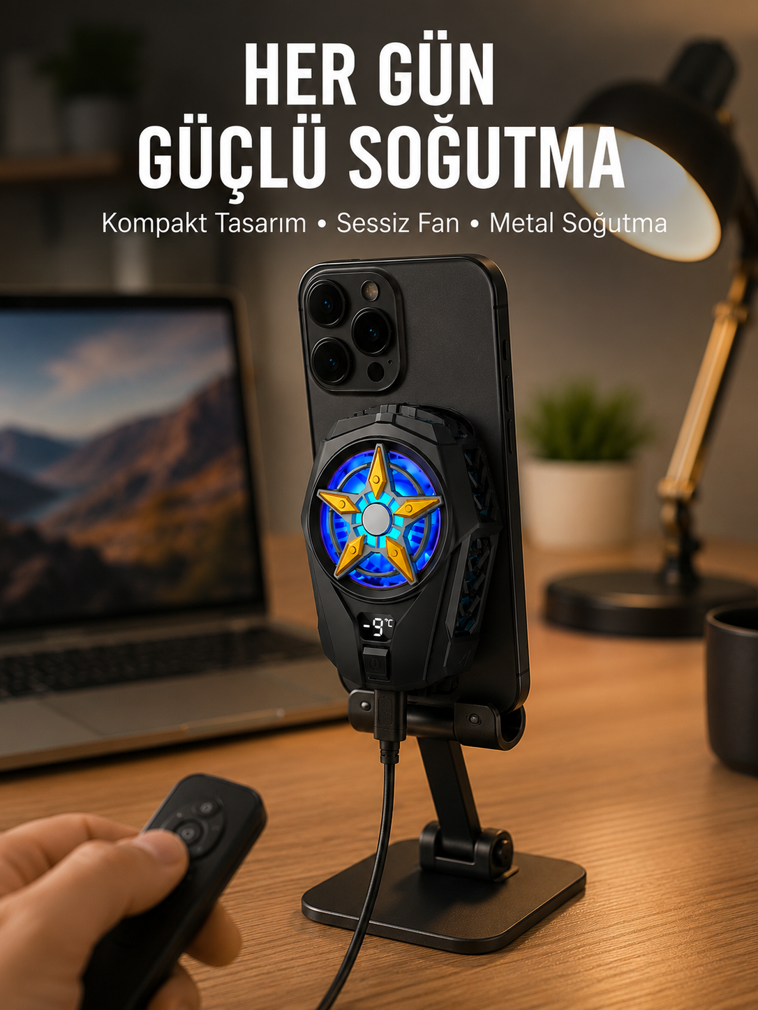 Cep Telefonu Radyatörü – Type-C, 2 Vitesli, Sessiz Soğutma Fanı