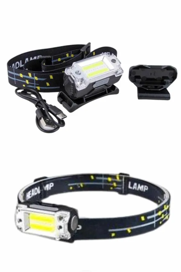 Yüksek Işıklı Şarjlı ve Sensörlü LED Kafa Lambası Kamp Lambası