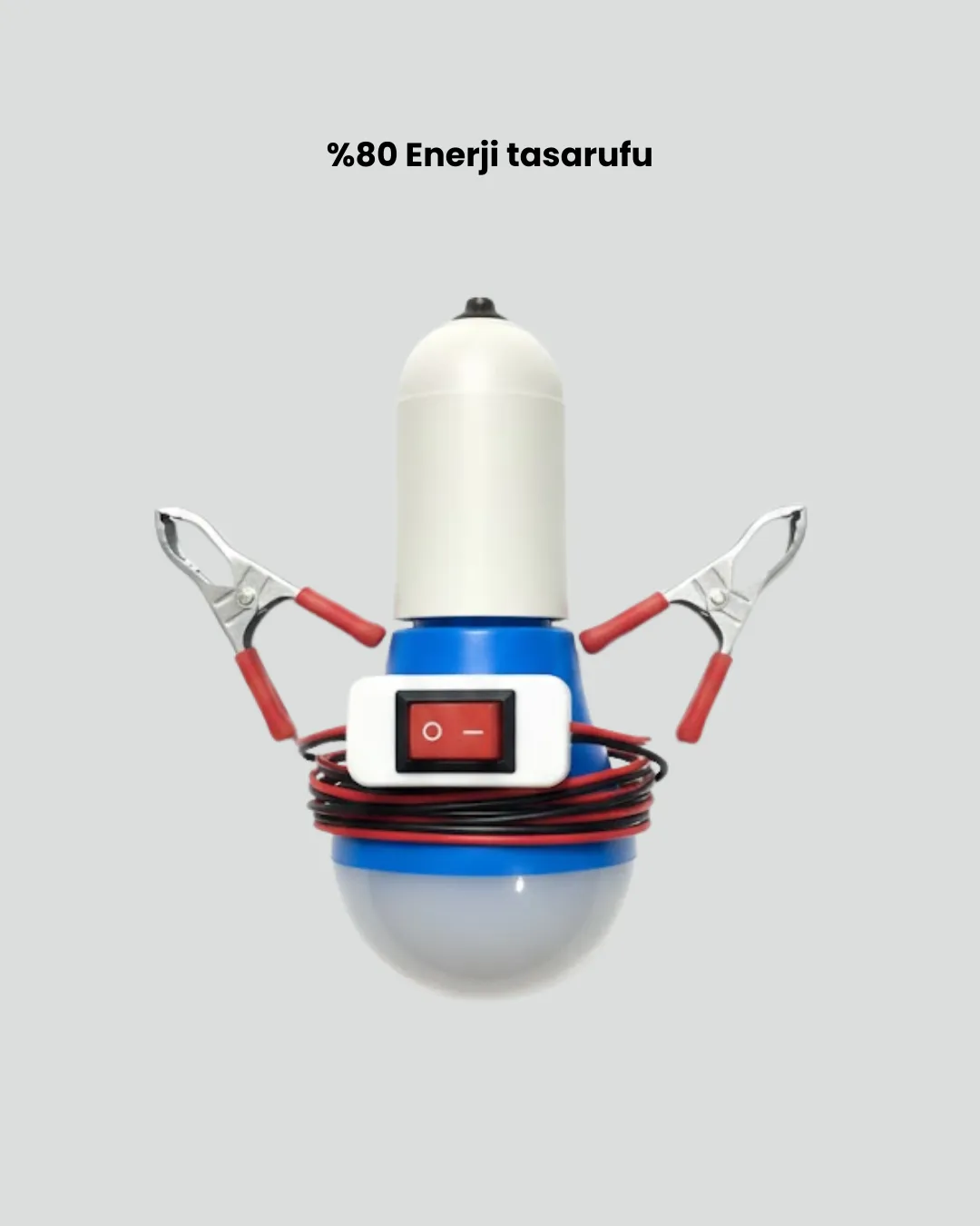 Timsah Kıskaçlı 12V LED Ampul Kamp ve Acil Durum Lambası