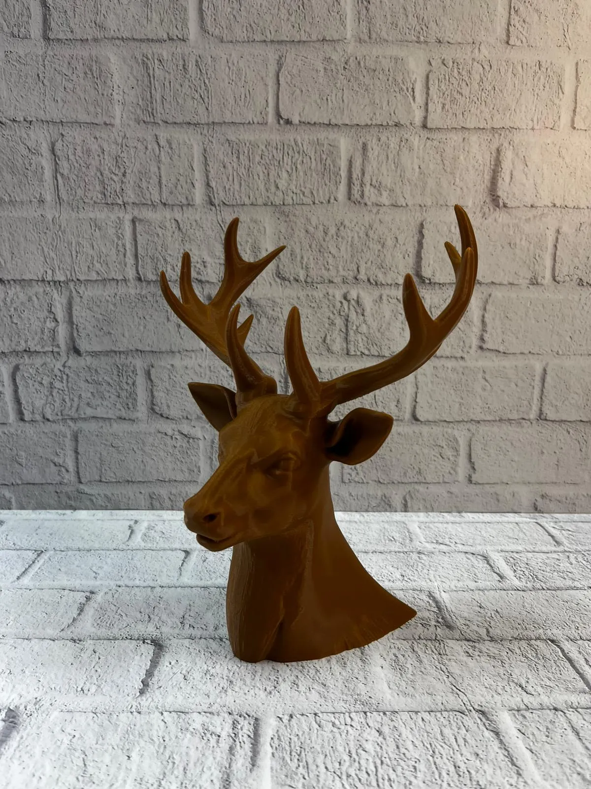 Dekoratif Kahverengi Geyik Biblo Salon ve Raf Dekoru