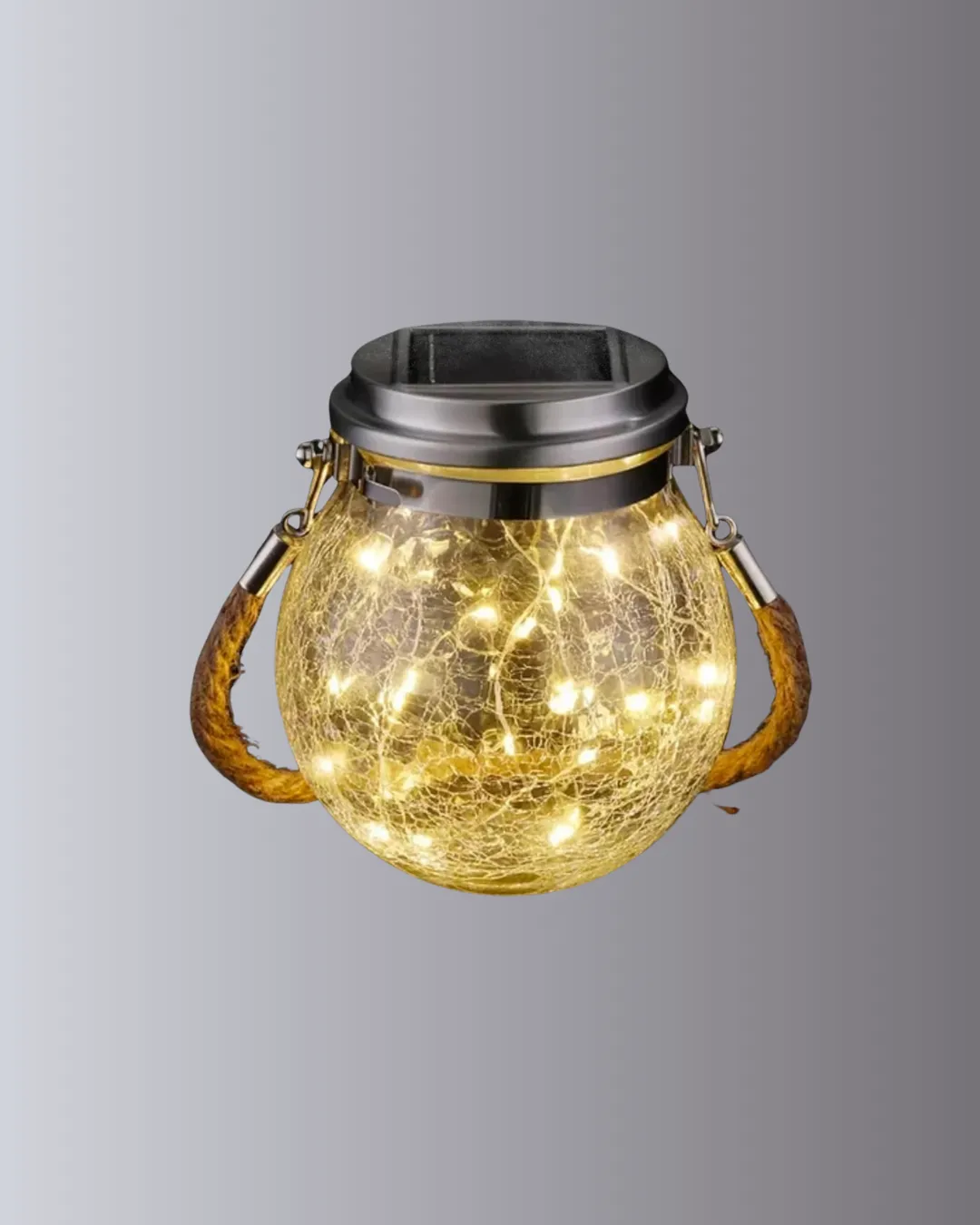 Güneş Enerjili Cam Sarkıt Bahçe Balkon Teras Aydınlatma 30 LED