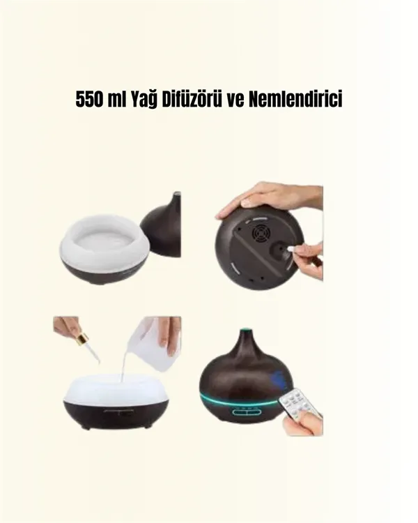 7 Renk Işıklı Ultrasonik Hava Difüzörü – Sessiz ve Güvenli Kullanım