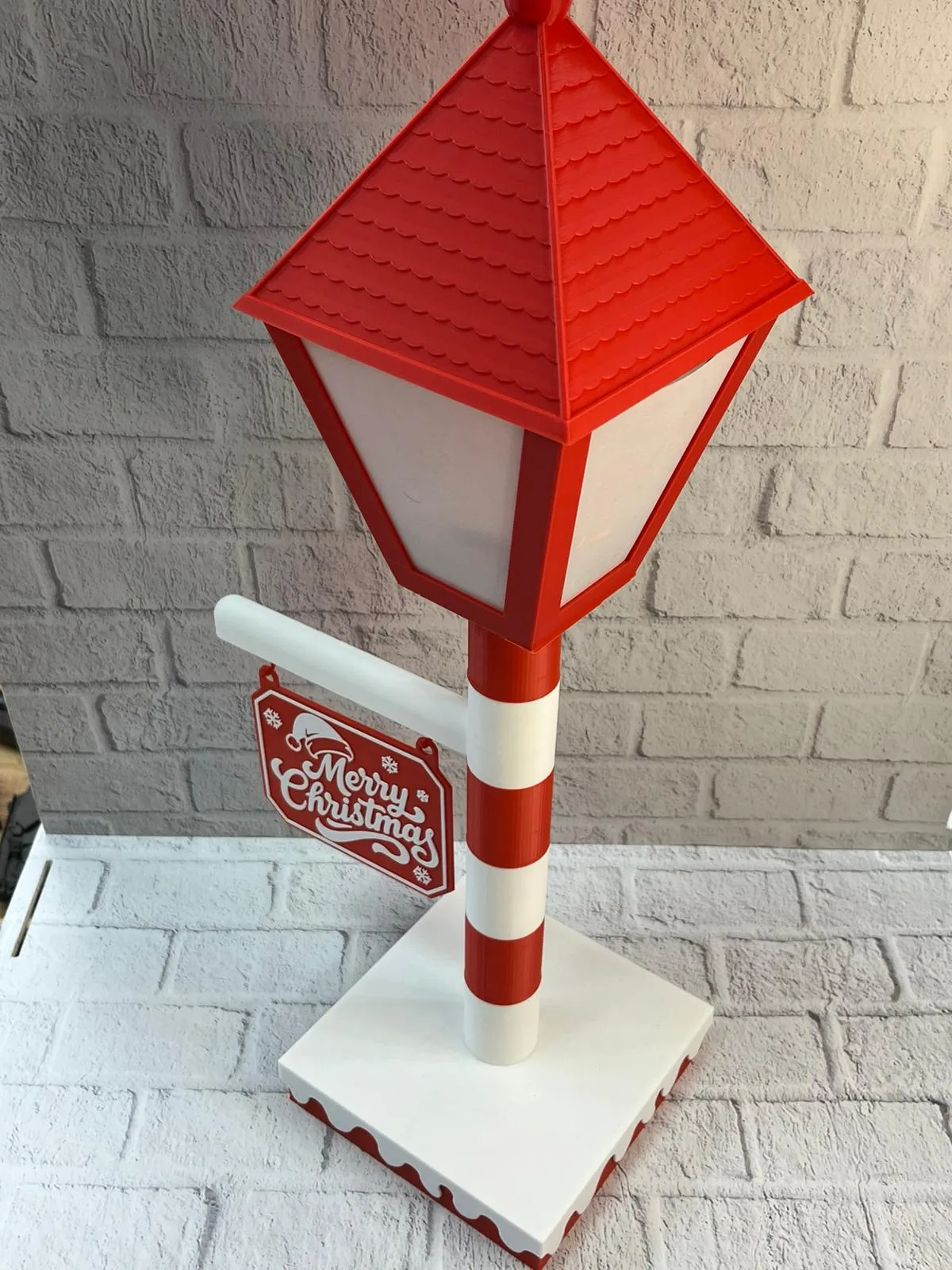 Noel Temalı Tabelalı Lamba Dekoratif Aydınlatma Yılbaşı Süsü