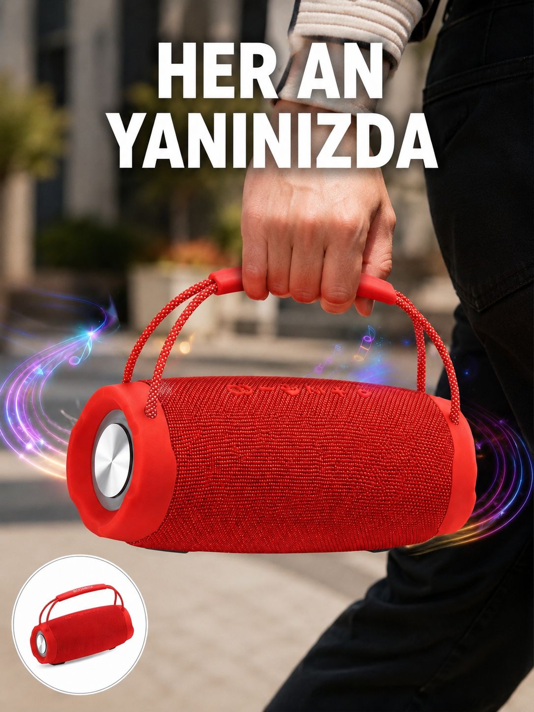 TF Kart ve AUX Destekli IPX6 Suya Dayanıklı Bluetooth Hoparlör