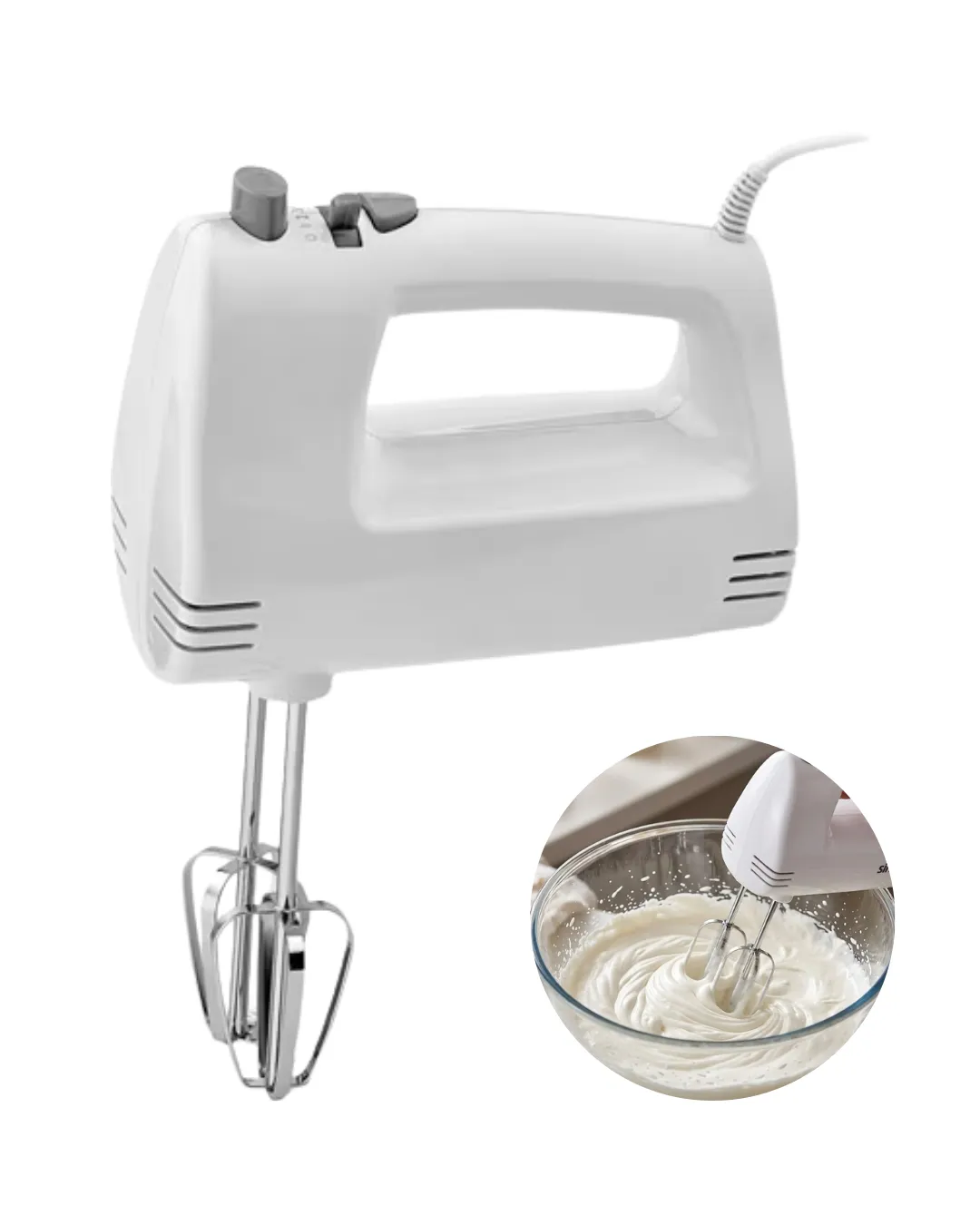 Elektrikli El Mikseri 250W 5 Hız Kademeli Hamur ve Kek Mikseri