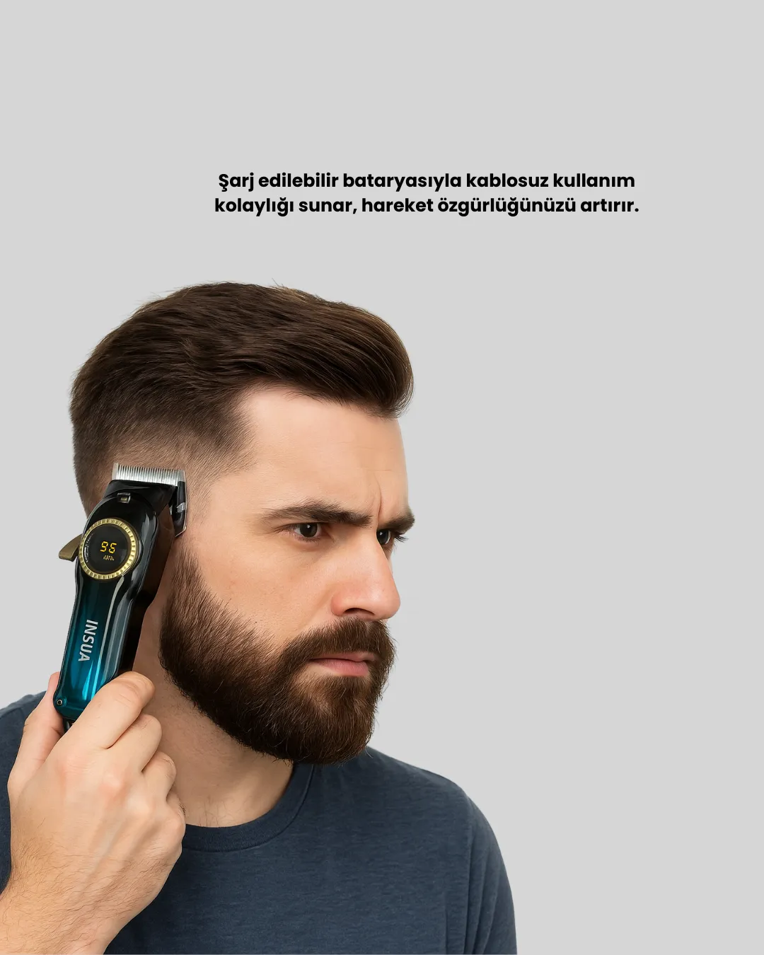 USB Type-C Şarjlı Kablosuz/Kablolu Erkek Tıraş Makinesi