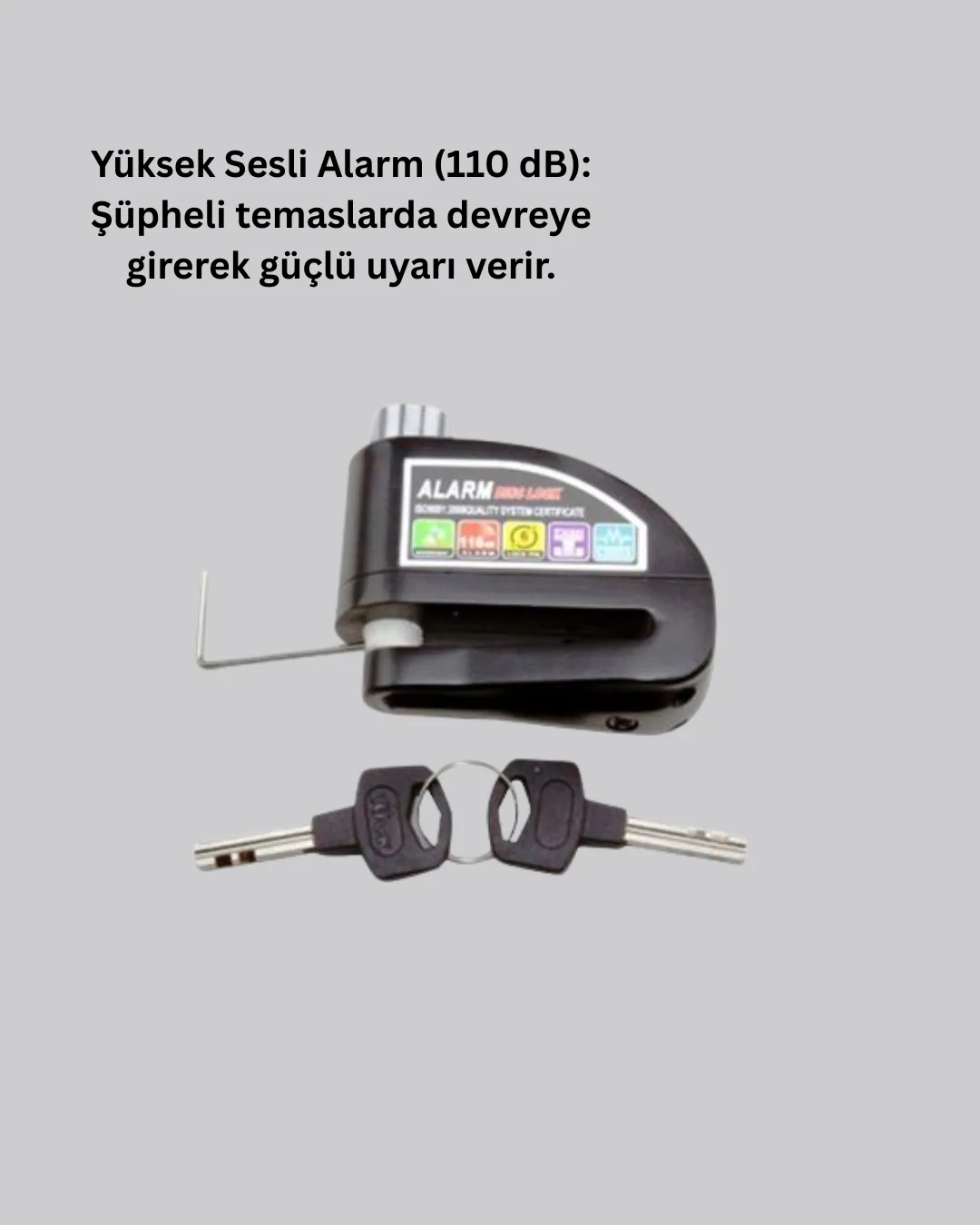 Taşınabilir Alarm Disk Kilidi Motosiklet Scooter Bisiklet Güvenlik
