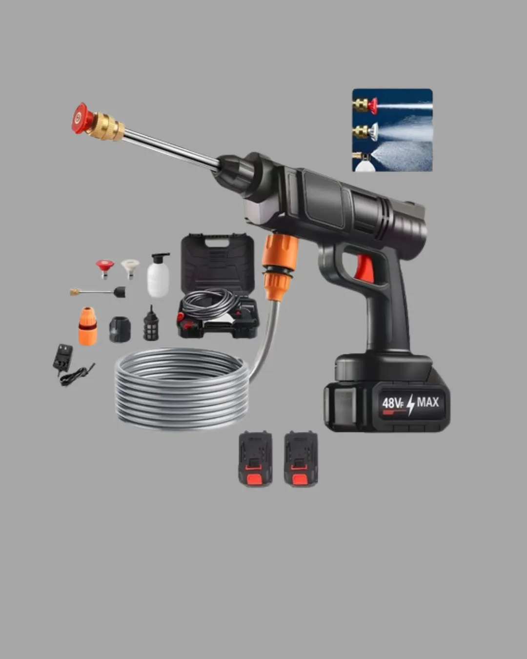 Akülü Basınçlı Yıkama Tabancası 450PSI Su Püskürtme Makinesi