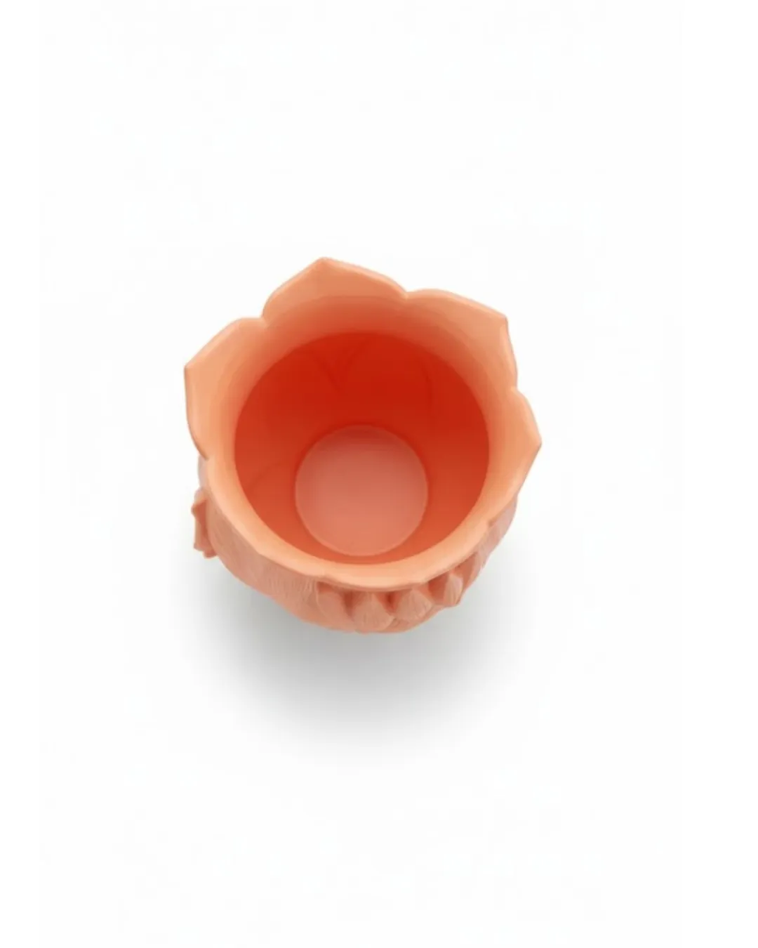 Turuncu Çiçek Desenli 3D Dekoratif Vazo Modern Masaüstü Aksesuar