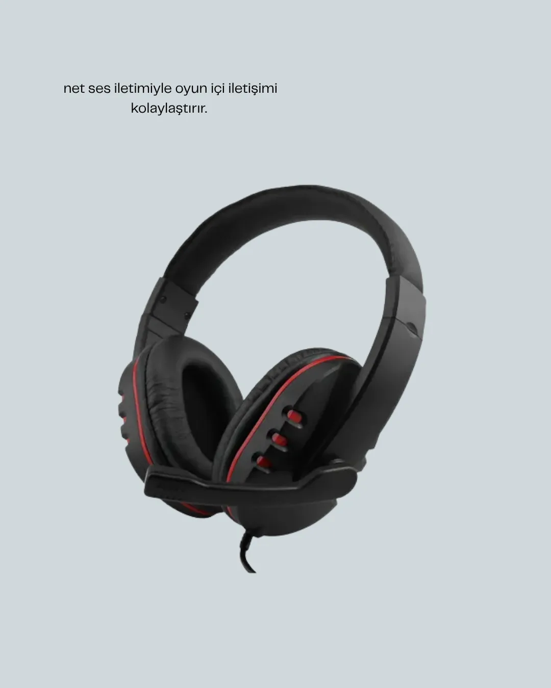 Kırmızı Oyuncu Kulaklığı Bilgisayar Uyumlu Stereo Yüksek Ses Kaliteli