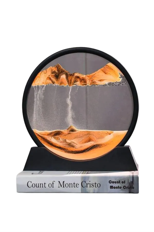 Dekoratif Kum Sulu Kum Saati Yuvarlak Şık Kum Tablosu Kum Saati Şeklinde Kum Tablo