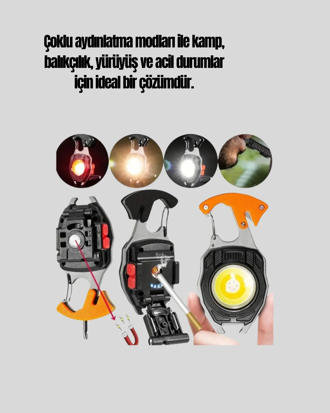 Taşınabilir Çok Amaçlı LED Işıklı Anahtarlık